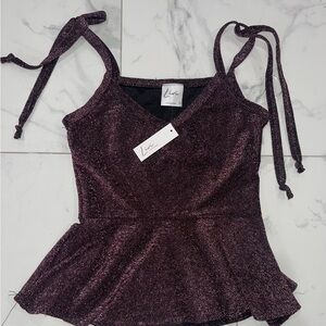 Olivia Rae Glittery Purple Top